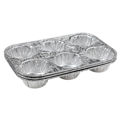 ALUMINIUM DISP MUFFIN TRAY 6CAV 3PC