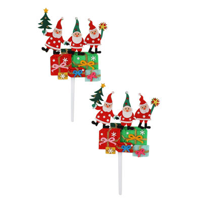 DECOR ON PICK X'MAS SANTAS 8.8X5.5CM 1045