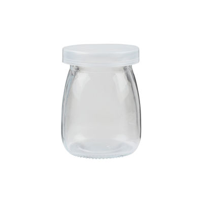 GLASS PUDDING BOTTLE W LID 100ML