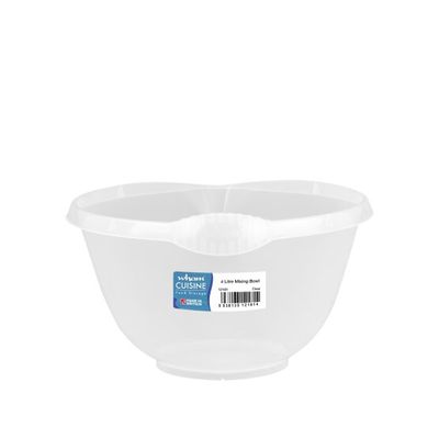 4L PP MIXING BOWL CLEAR COLOUR 30X28X16CM