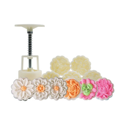 MOONCAKE MOULD PLASTIC FLORAL 50G 6PC