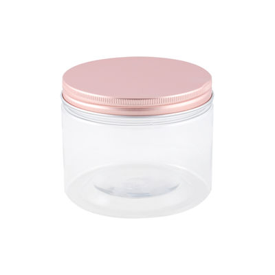 ROUND PET CONTAINER ROSE GOLD ALUM CAP 550ML