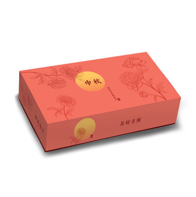 MOONCAKE COVERING BOX W TRAY 8S PEACH FLOWER 5SET