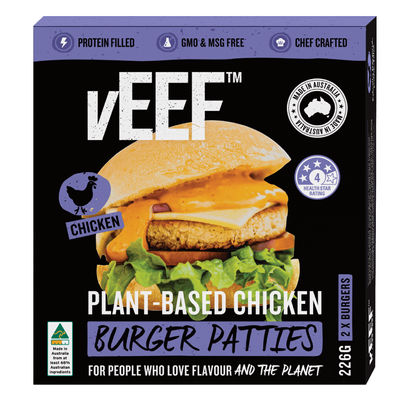 FRZ CHICKEN BURGER PATTY VEGAN 226G