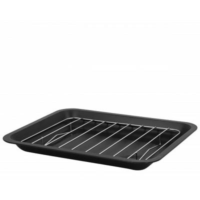 NON-STICK BLACK ROASTER PAN WITH RACK 39X31X4CM