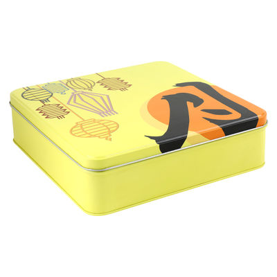 4S MOONCAKE METAL TIN W TRAY YELLOW YUE