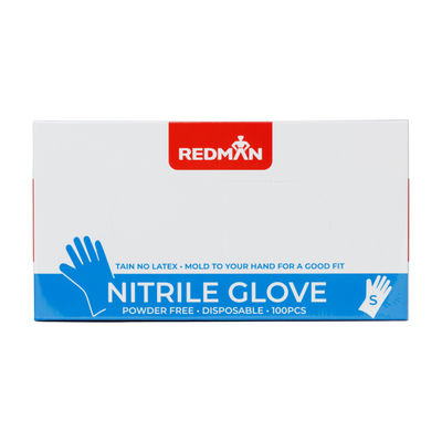 GLOVES NITRILE BLUE(POWDER FREE) S 100PC