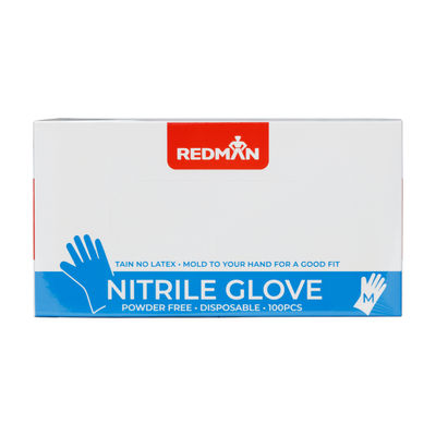 GLOVES NITRILE BLUE(POWDER FREE) M 100PC