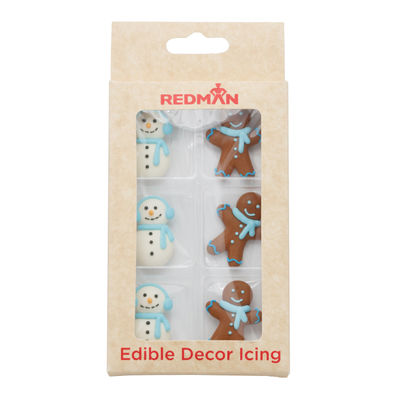 DECOR ICING SNOWMAN GINGERBREAD MAN PASTEL BLUE