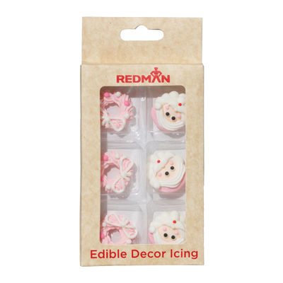 DECOR ICING SANTA WREATH PASTEL PINK