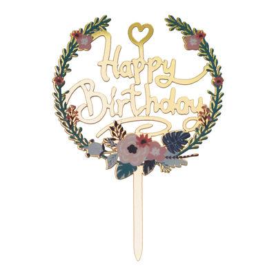 ARCYLIC PICK HAPPY BIRTHDAY FLORAL