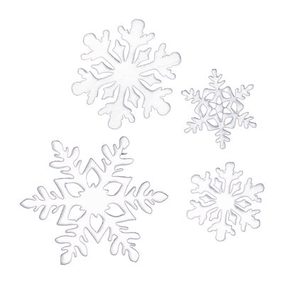 ARCYLIC DECOR PICK SNOWFLAKES 4PC