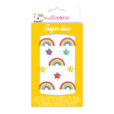 RAINBOW DECOR ICING 6PC