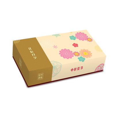 MOONCAKE COVERING BOX W TRAY 8S CREAM MIX FLW 5SET