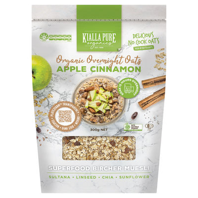 ORGANIC APPLE CINNAMON OVERNIGHT OATS 300G