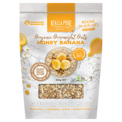 ORGANIC HONEY BANANA OVERNIGHT OATS 300G