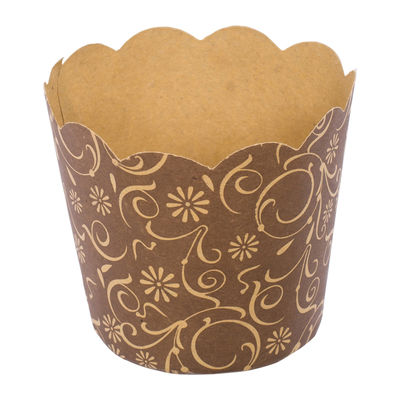 BAKING CASE KRAFT BROWN FLORAL 45XH50MM 100PC