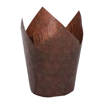 BAKING CASE TULIP 16X16CM BROWN 200PC