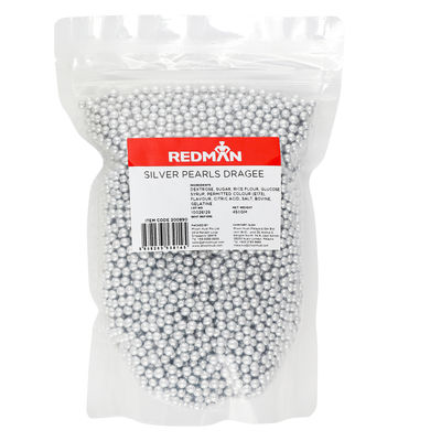 DECOR DRAGEE PEARLS SILVER 450G