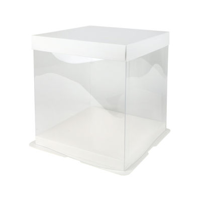 PVC DISPLAY CAKE BOX WHITE 30X30XH25CM