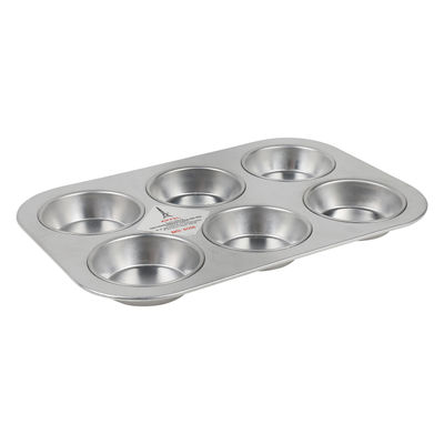 ALUMINIUM MUFFIN BAKING MOULD 17CMX25CM 6 CAV