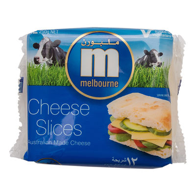 CHEDDAR PROCESSED CHEESE SLICES (12PC) 250G