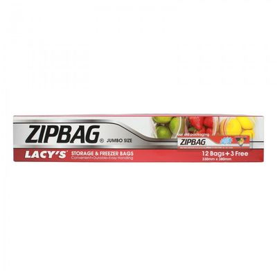 ZIPBAG JUMBO SIZE 330MMX380MM (BOXX12PC + 3PC FREE)