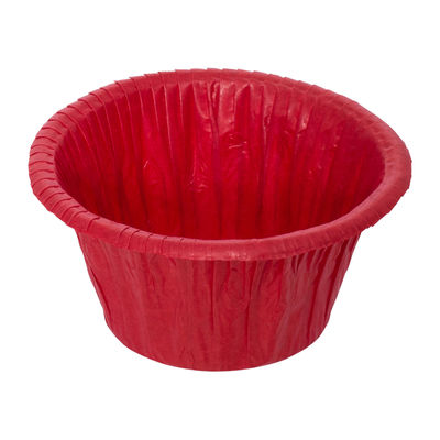MUFFIN BAKING CASE FRILLED RED 5X4CM 50PCS
