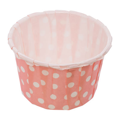 SOUFFLE BAKING CASE POLKA DOT PINK 44X35MM 100PCS