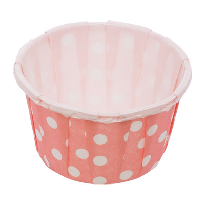 SOUFFLE BAKING CASE POLKA DOT PINK 38X28MM 100PCS