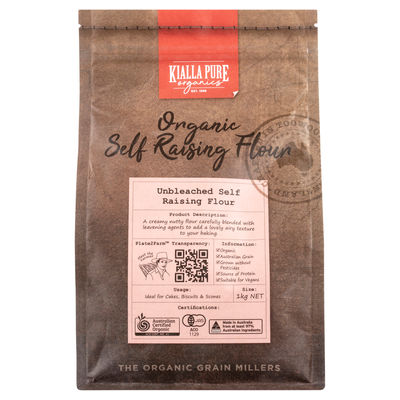 ORGANIC UNBLEACHED SELF RAISING FLOUR 1KG