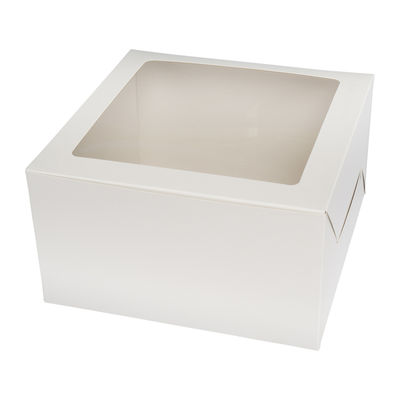 CAKE BOX PLAIN WHITE WINDOW SQUARE 9X9X5" 5PCS