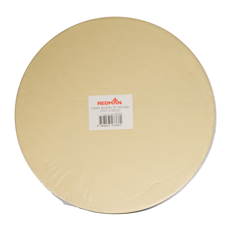 CAKEBOARD 9" ROUND/GOLD 5PCS image number 0
