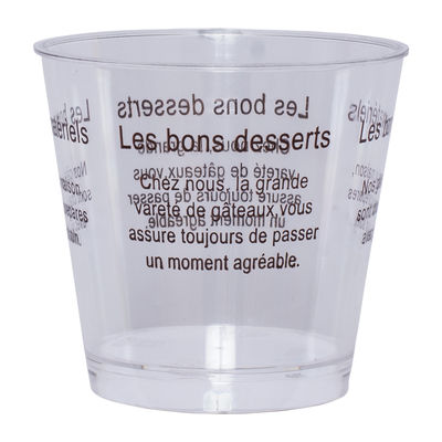 CUP DESSERT BROWN WORDING HX-P 25PC