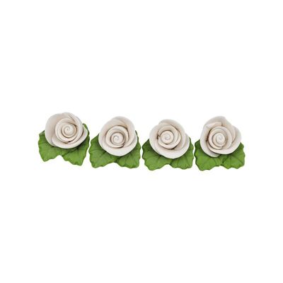 GUM PASTE FLOWER ROSE WHITE 12PCS 2.5X2.5CM