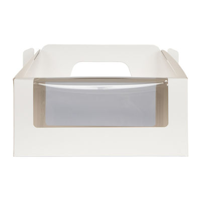 CAKE BOX PLAIN WHITE WINDOW/HANDLE 9X6X4" 5PCS