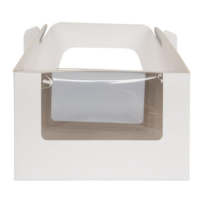 CAKE BOX PLAIN WHITE WINDOW/HANDLE6.5X6.5X4H 5PCS