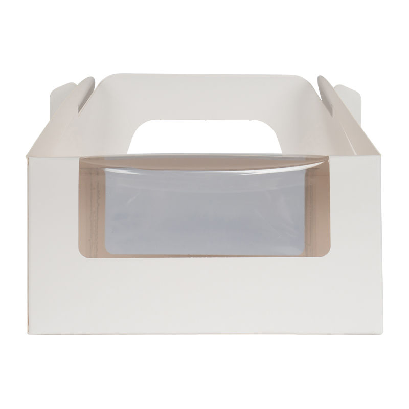 CAKE BOX PLAIN WHITE WINDOW/HANDLE 7X5X3.5" 5PCS image number 0