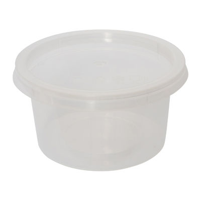 PP PLASTIC MICROWAVABLE ROUND CONTAINER WITH LID 100ML Ø75MMX39MM 100PC