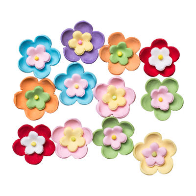 GUM PASTE FLOWER DAISY BUTTON 24PCS 2X2CM