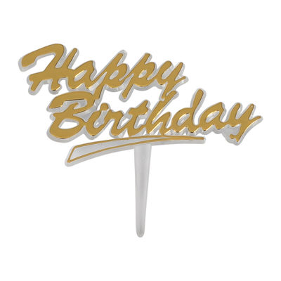 HAPPY BIRTHDAY CLEAR TAG (GOLD) 5PCS