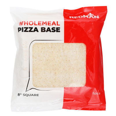 SQUARE WHOLEMEAL PIZZA BASE 8" PAR-BAKED 5PC