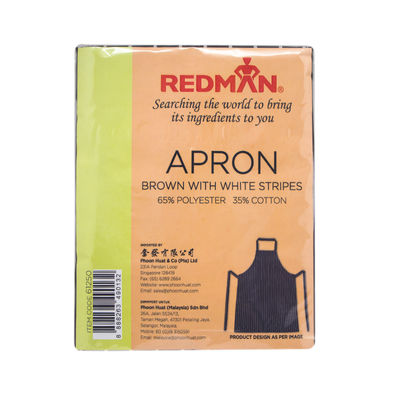 WHITE STRIPS BROWN COTTON APRON