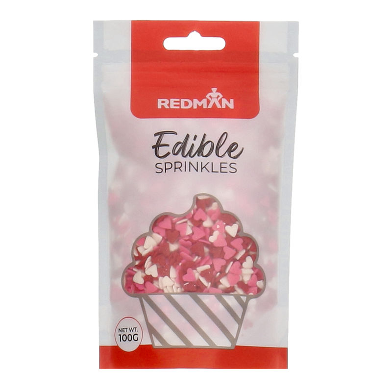 DECOR RED WHITE PINK HEARTS 100G image number 0
