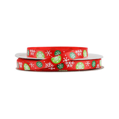 RIBBON XMAS SNOWFLAKE RED 9MMX25M