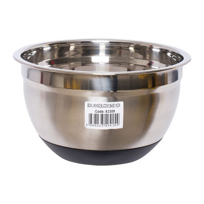 STAINLESS STEEL MIXING BOWL WITH SILICON BASE 18CM