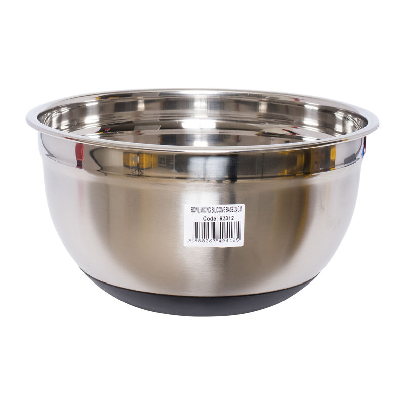 Vogue Stainless Steel Mixing Bowl with Silicone Base 5Ltr - GG022