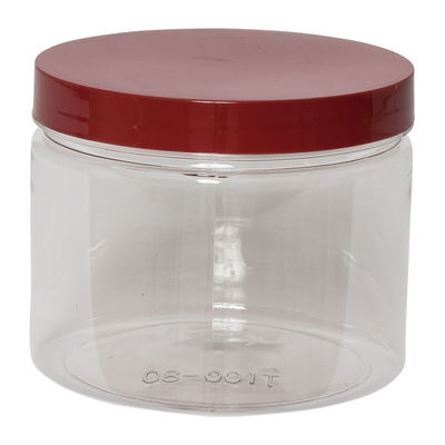 ROUND PET CONTAINER RED CAP 550ML