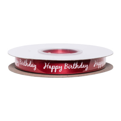 RIBBON RED HAPPY BIRTHDAY 13MMX25M