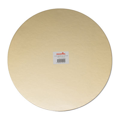 CAKE BOARD 13" ROUND GOLD  5PCS